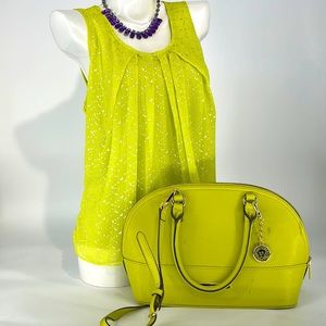 Entire Outfit Included! Lime Green and Purple- Purse, Top, and Necklace!